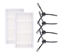 KEEPOW Lot de 2 filtres, 4 brosses latérales, accessoires de rechange pour robot Medion E32 (MD 18510), E32 SW (MD 18503), MD16192, MD18500, MD18501, MD18600