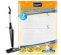 KEEPOW Lot de 2 housses de rechange en microfibre réutilisables pour nettoyeur vapeur Vileda Steam Plus Pro XXL (petite quantité de test)