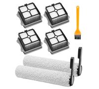 KEEPOW Lot de 7 Accessoires pour Tineco Floor One S5 / S5 Pro / S5 Pro 2 / S5 Extreme Aspirateur Humide et Sec, 2 Rouleaux + 4 Filtres + 1 Brosse de Nettoyage