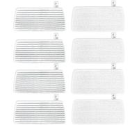 KEEPOW Lot de 8 housses de rechange en microfibre pour nettoyeur vapeur Vileda Steam Plus XXL - Housse de rechange lavable - Compatible avec nettoyeur vapeur Vileda XXL (4 gris + 4 blanc)