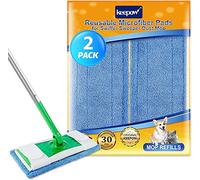 KEEPOW Swiffer Lot de 2 serpillères humides en microfibre pour sols humides et secs - Réutilisables et lavables