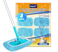 KEEPOW Tampons réutilisables pour lingettes de recharge Flash Speed Mop - Recharges en microfibre humide et sèche pour kit de démarrage Flash Speed Mop - Lavable en machine jusqu'à 100 pièces (lot de