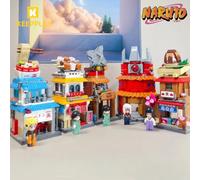 Keeppley Naruto Street View blocs de construction Uzumaki Naruto Hatake Kakashi modèle maison jouets enfants Puzzle jouets cadeau d'anniversaire 5-piece set