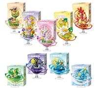 Keeppley Original Pokémon Evolution Eevee Planet Series Anime Figures Ornament DIY Assembly Model Toy Fans Collectors Toys Gifts Jolteon