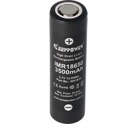 Keeppower IMR18650 3500mAh, 3,6V - 3,7V Batterie Li-Ion à sommet plat Dimensions à noter 65,1x18,45mm