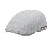 KeepSa Casquette Souples Beret Plate Lin - Reglable Vintage Newsboy Cap Ivy Irish Flat Cabbie Cap visière Printemps-été