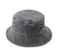 KeepSa Femme Bob Chapeau Coton Ete Chapeau de Pêcheur Seau en lavé Couleur Unie Respirant Chapeau de Soleil d'alpinisme Pliable Loisirs Voyager,Gris,56-58CM