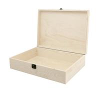 Keepsake Box - Art Storage | Storage Container | Trinket Chest , Lid Box, Storages Organizer Wooden Lock Boxes | Unpainted Keepsake Container with Hinged Lid and Front Clasp for Crafts Art Hobbi