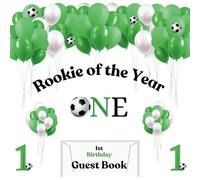 Keepsake Party Guest Message Book | Journal - Write Something Special / Plus Gift Log / Boy or Girl: Rookie of the Year / Soccer Theme / First Birthday
