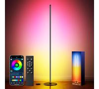 Keepsmile Le lampadaire LED RGB IC, intelligent et connecté, est également équipé d'une télécommande. Ce lampadaire sur pied pour salon dispose de 172 LED et convient aussi bien au salon qu'à la cham
