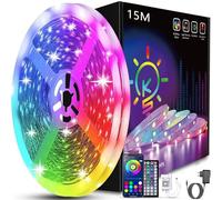 Keepsmile Ruban Led 15m, Led Chambre Bluetooth, Bande Led Contrôlé par Télécommande APP, Led pour Chambre