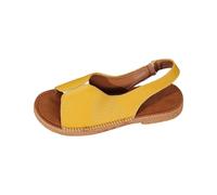 KEERADS Sandales orthopédiques pour femme Rétro Casual Cent Femmes Confortables Respirantes Dessous Doux Romaines Ergonomiques, jaune, 38 EU