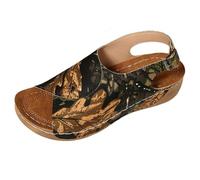KEERADS Sandales pour femmes Épais Bouche Couleur assortie Commerce extérieur Femmes Chaussures Grande Taille Autocollant Creux Plage, vert, 37 EU