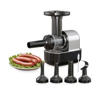 Keerain Presse à Saucisses Électrique Machine à Saucisses Broyeur à Viande avec 3 Accessoires à Saucisses et 1 pour Boulettes de Viande - Pour Viande Saucisses et Charcuterie