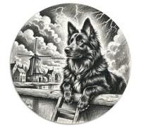 Keeshond 1000 Pièce Jigsaw Puzzles Jeux ÉduChatifs Soulageur De Stress Puzzles Ronds Belle Décoration Puzzle pour Adultes Et Enfants 1000pcs (67.5x67.5cm)