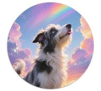 Keeshond 1000 Pièces Casse-tête Animal de Compagnie Chien Puzzle Circulaire pour Adultes Et Enfants Classiques Cadeaux Qualité Supérieure 1000pcs (67.5x67.5cm)