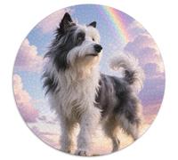 Keeshond 1000 Pièces Casse-tête Animal de Compagnie Chien Puzzle Circulaire pour Adultes Et Enfants Classiques Uniques Qualité Supérieure 1000pcs (67.5x67.5cm)