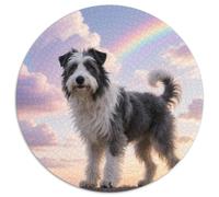Keeshond 1000 Pièces Puzzle Animal de Compagnie Chien Puzzles Circulaires pour Adultes Et Enfants Classiques Cadeaux Décompression 1000pcs (67.5x67.5cm)