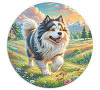 Keeshond 1000 Pièces Puzzle Rond HaustiFrère?ND Adultes Et Enfants Cadeau Original InspiRatteions Voyage Célébrités Réduction du Stress 1000pcs (67.5x67.5cm)