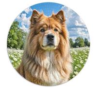 Keeshond Puzzle 1000 Pièces Familial Pression Réduite Pets Mignons Puzzle Ronds Jeu D'Intelligence pour Adultes Et Enfants1000pcs (67.5x67.5cm)