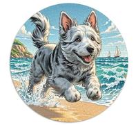 Keeshond Puzzle 1000 Pièces Jeu Cadeau Unique Pets Mignons Puzzle Ronds Jeu D'Intelligence pour Adultes Et Enfants1000pcs (67.5x67.5cm)