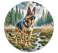 Keeshond Puzzle Rond De 1000 Pièces pour HaustiFrère?ND Qualité Premium Kunstistique Kunst Relaxation Réduction du Stress 1000pcs (67.5x67.5cm)