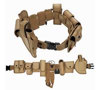KEESIN 10 en 1 Utilitaire Tactique Ceinture Multifonctionnel Extérieur Sac Banane Équipement de Patrouille pour Police Garde Sécurité Chasse avec 9 Composants Pochettes (Kaki)