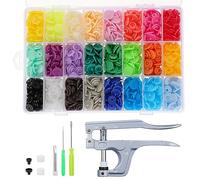 KEESIN 360PCS T5 Kit de pinces à boutons et à boutons colorés, 24 couleurs avec fermoir à boutons en plastique pour couture, vêtements, couches, dossards et vêtements de bricolage à la mai