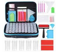 KEESIN 60 Emplacements Boîte Diamond Painting Rangement avec Outils, Accessoires Diamond Painting pour Broderie Diamant Kit Complet, Peinture Diamant(bleu)