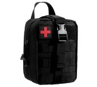 KEESIN Sac de Premiers Soins d'urgence de Voyage, EDC Multifonctionnel, Pochette Molle de Premiers Soins, Autocollants Velcro, médical Tactique pour activités de Plein air(Noir)