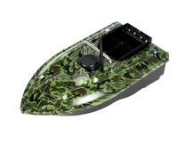 KEESUNG 500m Rc Pêche Bateaux Amorceurs Appât Lumière, Appât De Pêche Télécommandé Bateau De Pêche avec Lumière LED Sondeur Télécommande Camouflag pour Piscines Et Lacs, Camouflage