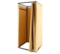 KEESUNG Cabine de vestiaire autoportante, magasin de vêtements portable, vestiaire mobile, salle d'essai simple et temporaire pour magasins de vêtements (noir, champagne doré)