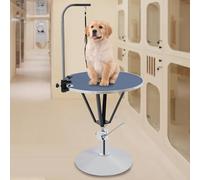 KEESUNG Table de toilettage hydraulique pour chien - Table de toilettage hydraulique réglable pour sécher, tailler, dresser (ronde, bleue)