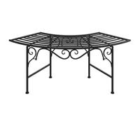 Keeushr Banc d'arbre en acier noir 113 cm | Forme semi-circulaire, plusieurs places, acier, résistant aux intempéries, jardin, terrasse, cour, max. 110 kilogrammes