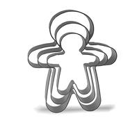 Keewah Lot de 3 emporte-pièces en forme de bonhomme en pain d'épices - 12,7 cm, 10,2 cm, 7,6 cm - Acier inoxydable