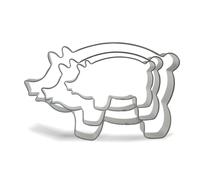 Keewah Lot de 3 emporte-pièces en forme de cochon en acier inoxydable 12,7 cm, 10,2 cm, 7,6 cm