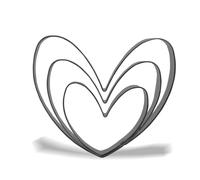 Keewah Lot de 3 emporte-pièces en forme de cœur en acier inoxydable 12,7 cm, 10,2 cm, 7,6 cm