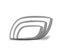 Keewah Lot de 3 emporte-pièces modernes en acier inoxydable 12,7 cm, 10,2 cm, 7,6 cm