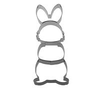 Keewah Lot de 4 emporte-pièces empilables en forme de lapin de Pâques en acier inoxydable