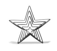 Keewah Lot de 5 emporte-pièces en forme d'étoile en acier inoxydable 12,7 cm, 10,2 cm, 7,6 cm, 5,1 cm, 2,5 cm