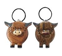 Keeychain Animal | Keychainn De Vache En Bois | Keeychainn En Forme De Vache | Keychainn En Bois De Bovins Highland | Clés D'animaux Artistiques | Épingles Porte-clés Pour La Figure De Vache De,