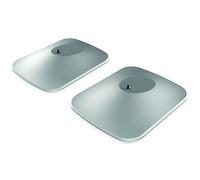 KEF P1 Supports de Bureau pour LSX II LT, Argent, la Paire | Pied de bureau pour enceintes KEF LSX II LT | Aluminium moulé haut de gamme | Compatible LSX II et LSX II LT