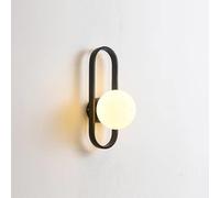 KEFA Applique murale moderne sans fil à piles avec abat-jour globe blanc et ampoule à intensité variable, applique murale non câblée pour chambre, salon, salle de bain, salon, hall