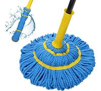 KeFanta Balai torsadé à essorage automatique pour le nettoyage du sol, serpillère en microfibre avec manche de 144,8 cm de long, serpillère facile à essorer pour le nettoyage commercial du bois dur et