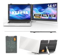 KEFEYA 14,1" Moniteur Portable, 0,6kg Ultra Fine FHD 1920P Écran Portable pour Ordinateur pour PC Portable, Moniteur pour Ordinateur Portable, 13,3"-17,3", Plug & Play Mac/Windows/Samsung Dex/Huawei