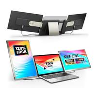 KEFEYA 15.6" Écran Portable 120% sRGB FHD 1080P Triple Moniteur Portable Convient Toutes Les Tailles Laptop Screen Extender Plug - Play attaché Type-C USB HDMI pour Mac, Windows, Chrome, Android