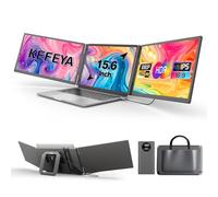 KEFEYA 15.6" Écran Portable avec Power Bank, 120% sRGB Moniteur Portable 1080P Laptop Screen Extender Plug and Play Compatible Mac (M1-M4), Windows, Chrome pour 13-17” Laptop