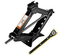 Kefflum Cric Voiture 2Tonnes Cric à Ciseaux Losange de Voiture Montant Ciseaux avec Leviers de Levage à Poignée Auto Gamme de 105 à 385mm