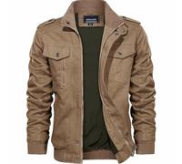 KEFITEVD Veste Moto Homme Hommes Outwear Hiver Cargo Militaire Tactique Vestes Multi-poche Bomber Blousons ,Marron,3XL(Taille Fabricant: 6XL)