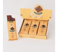 Kefood Ketavoletta Chocolat au Lait de Noix de Coco et Noisettes - Boîte de 12 pièces - Tablette Keto Sans Sucre - Avec huile MCT, collagène et protéines - Snack Low Carb - 12x40g